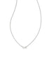 Juliette Short Silver Pendant Necklace In White Crystal