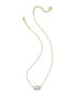 ELISA PENDANT NECKLACE GOLD VARIEGATED LIGHT BLUE MAGNESITE