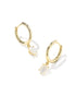 Cailin Single Stone Huggie Gold Ivory Mother Of Pearl