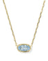 Elisa Luxe Pendent Necklace Gold In Light Blue CZ