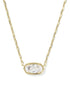 Elisa Luxe Pendent Necklace Gold In White CZ