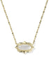 Elisa Scallop Frame Short Pendent Necklace in Gold Natural Mother Of Pearl