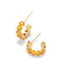 Kendra Scott Cailin Gold Crystal Huggie Earing In Yellow Crystal