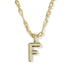 Bubble Letter F Pendant Necklace Gold Metal