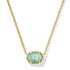 Kendra Scott Daphne Frame Pendant Necklace In Gold Teal Amazonite