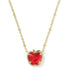Apple Short Pendant Necklace Gold Red Illusion
