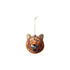 Glass Tiger Head Ornament with Glitter