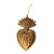 Embossed Metal Sacred Heart Milagro Ornament, Antique Gold Finish