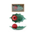 Stoneware Holly Shaped Plate with Berry Shaped Toothpick Holder in Box