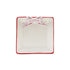 Hand-Painted Stoneware Dish with 3D Polka Dot Bow & Colored Edge