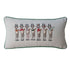 Cotton Slub Printed Lumbar Pillow with Santa's Reindeer, Embroidery, Piping & Velvet Back