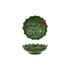 Hand-Painted Holly Leaves Shaped Low Bowl with Berries