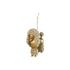 Glass Poodle Ornament with Faux Pearls, Gold Finish