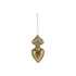 Glass Sacred Heart Ornament with Glitter, Gold Finish