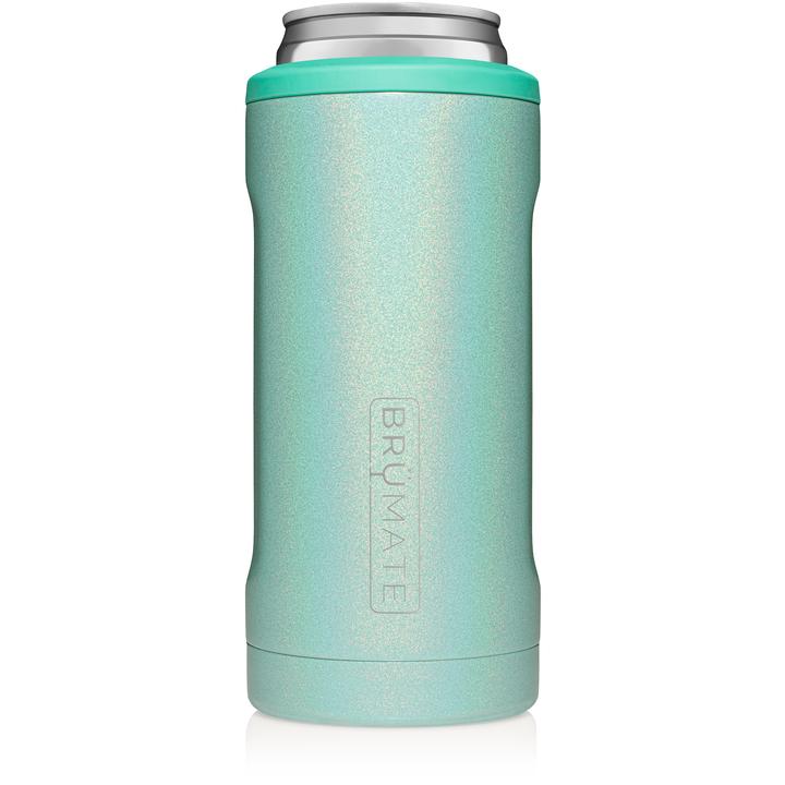 Brumate Hopsulator Slim Can Cooler in Glitter Aqua