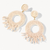 Beaded Ring Tassel Earrings Taupe