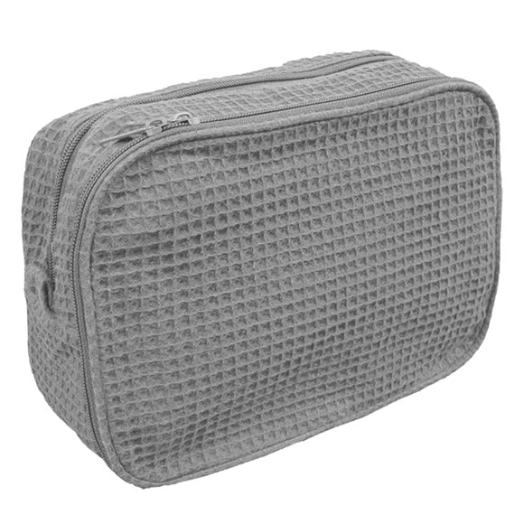 Waffle Weave Cosmetic Bag in White – Kaleidoscope Accessories