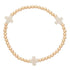 Signature Cross Gold Pattern 2mm Bead Bracelet