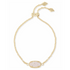 Kendra Scott Elaina Gold Adjustable Chain Bracelet In Iridescent Drusy