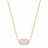 Kendra Scott Elisa Short Gold Pendant Necklace In Iridescent Drusy