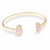 Kendra Scott Elton Gold Cuff Bracelet In Rose Quartz