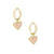Kendra Scott Ari Gold Heart Huggie Earrings in Rose Quartz