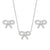 CZ Bow Pendant and Stud Earrings Set in Sterling Silver