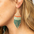 Teal Pink Mint + Coral Stripe Fringe Earring