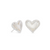 Kendra Scott Ari Silver Heart Stud Earrings In Ivory Mother Of Pearl