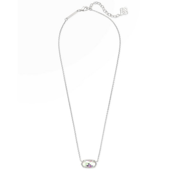 Kendra Scott Elisa Silver Necklace In Dichroic Glass – The Pink