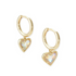 Kendra Scott Ari Gold Heart Huggie Earrings in Dichroic Glass
