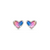 Ari Heart Silver Stud Earrings in Watercolor Illusion