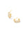 Kendra Scott Cailin Gold Crystal Huggie Earing In White Cz
