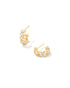 Kendra Scott Cailin Gold Crystal Huggie Earing In White Cz