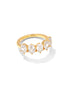 Kendra Scott Cailin Gold Crystal Band Ring In White Crystal