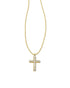 Kendra Scott Cross Gold Pendant Necklace In White Crystal