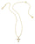 Kendra Scott Cross Gold Pendant Necklace In White Crystal