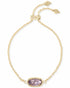 Kendra Scott Elaina Gold Adjustable Chain Bracelet In Purple Amethyst