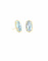 Kendra Scott Ellie Gold Stud Earrings In Light Blue Illusion