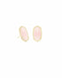 Kendra Scott Ellie Gold Stud Earrings In Rose Quartz
