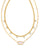 Kendra Scott Framed Elisa Gold Multi Strand Necklace In Pink Opalite Illusion