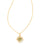 Kendra Scott Letter Gold Disc Reversible Pendant Necklace In Iridescent Abalone