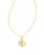 Kendra Scott Letter Gold Disc Reversible Pendant Necklace In Iridescent Abalone