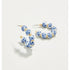 Annabelle Beaded Hoop Earrings Blue Flowers