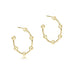 Beaded Simplicity 1" Post Hoop Earrings 4mm Gold