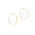 Round Gold 1.25" Post Hoop 2mm Earring Smooth
